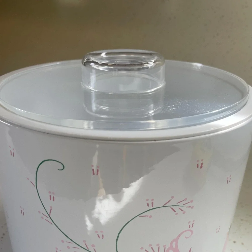 VTG Spring Tulip Ice Bucket w Lid‎ 1970s Retro Garden Party Mid-Century Barware